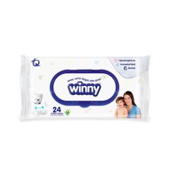 Toallitas Húmedas Winny Con Aloe Vera x 24 Unidades
