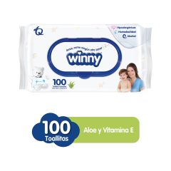 Toallitas Húmedas Winny Con Aloe Vera x 100 Unidades