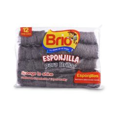 Esponjilla Lana Acero Brio 12u