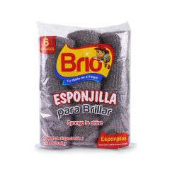 Esponjilla Lana Acero Brio 6u