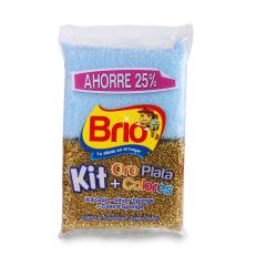 Kit De Esponjas Brío Oro Plata + Colores
