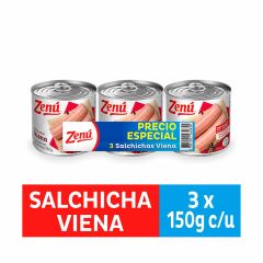 Salchichas Viena De Res Zenú Lata x 150gr x 3 Unidades Precio Especial