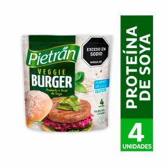 Hamburguesa Veggie Burger Pietrán Proteína Vegetal x 360gr x 4 Unidades