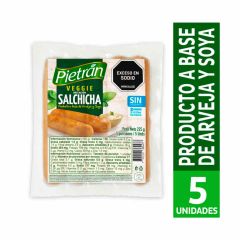 Salchicha Veggie Pietrán Proteína Vegetal x 225gr x 5 Unidades