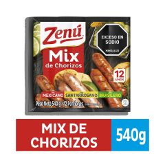 Chorizo Mix Zenú Mexicano, Santarrosano Y Brasilero X 540gr