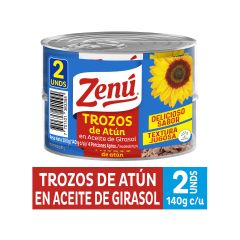 Atún Zenú Trozos En Aceite De Girasol X 140gr X 2 Unidades
