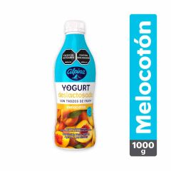 Yogurt Alpina Deslactosado Sabor A Melocotón Botella x 1000gr