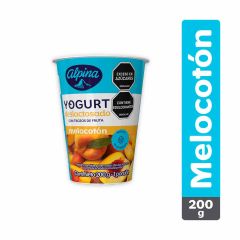 Yogurt Alpina Deslactosado Sabor A Melocotón Vaso x 200gr