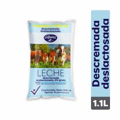 Leche Alpina Descremada Deslactosada 0% Grasa Bolsa x 1100ml
