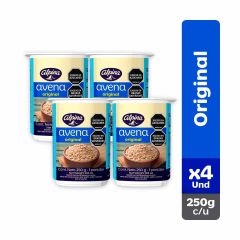 Avena Alpina Uht Original Sabor Natural Vaso x 250gr x 4 Unidades