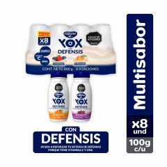 Alimento Lácteo Yox Alpina Con Defensis Sabor A Multifrutas Y Melocotón Pet x 100gr x 8 Unidades