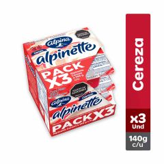 Alimento Lácteo Con Dulce De Cereza Alpinette Alpina x 140gr x 3 Unidades