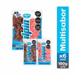 Leche Saborizada Alpin Alpina Multisabor Bolsa x 180ml x 6 Unidades