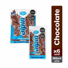Leche Saborizada Alpin Alpina Sabor A Chocolate Bolsa x 180ml x 6 Unidades