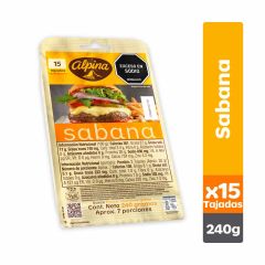 Queso Sabana Alpina x 240gr x 15 Tajadas