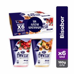 Yogurt Finesse 150G 6Un Fresa Melocoton