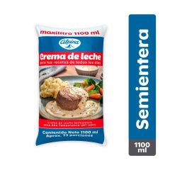 Crema De Leche Alpina Semientera Uht Doypack x 1100ml