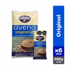 Avena Alpina Uht Sabor Natural Bolsa x 200gr x 6 Unidades