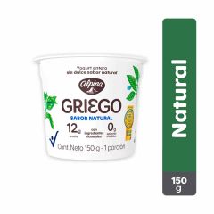 Yogurt Griego Alpina Sin Dulce Sabor Natural x 150gr