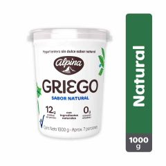 Yogurt Griego Alpina Sin Dulce Sabor Natural x 1000gr