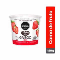 Yogurt Griego Alpina Con Cama De Fruta Sabor A Fresa x 150gr