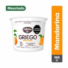 Yogurt Griego Alpina Mezclado Con Dulce De Mandarina x 150gr