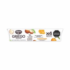 Yogurt Griego Alpina Mezclado Con Coco Y Mandarina x 150gr x 4 Unidades