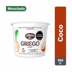 Yogurt Griego Alpina Mezclado Con Dulce De Coco x 150gr