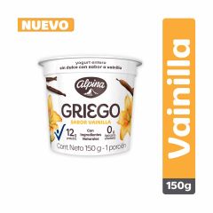 Yogurt Griego Alpina Sin Dulce Sabor Vainilla x 150gr