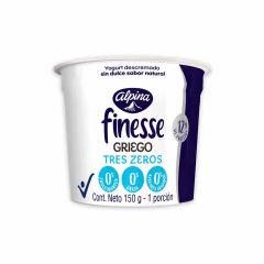 Yogurt Finesse Alpina Griego Sabor Natural Tres Zeros x 150gr