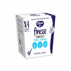Yogurt Finesse Alpina Griego Sabor Natural Tres Zeros x 150gr x 4 Unidades