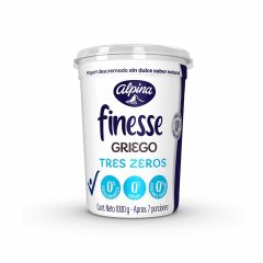 Yogurt Finesse Alpina Griego Sabor Natural Tres Zeros X 1000gr