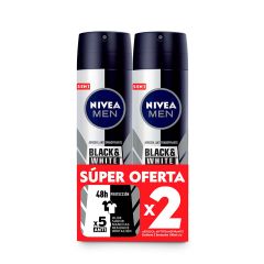 Desodorante En Aerosol Nivea Men Black & White Invisible Original x 150ml x 2 Unidades