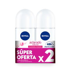 Desodorante En Roll On Nivea Women Aclarado Natural Classic Touch x 50ml x 2 Unidades Súper Oferta
