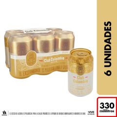 Cerveza Club Colombia Dorada Lata x 330ml x 6 Unidades