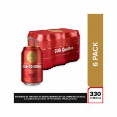 Cerveza Club Colombia Roja Lata x 330ml x 6 Unidades