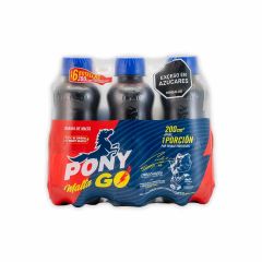 Bebida Pony Malta Mini Go Pet x 200ml x 6 Unidades