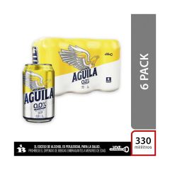 Cerveza Águila 0.0% Lata x 330ml x 6 Unidades