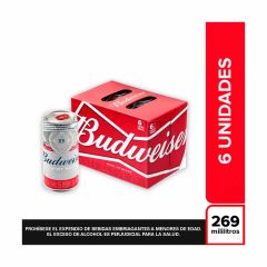 Cerveza Budweiser 269m Lata Sixpack