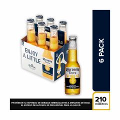 Cerveza Coronita Extra Botella x 210ml x 6 Unidades