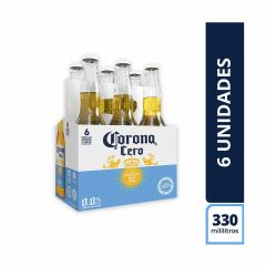 Cerveza Corona Cero Botella x 330ml Sixpack