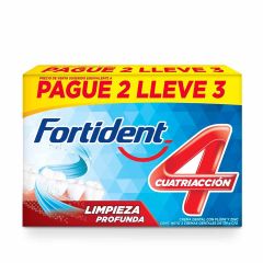 Crema Dental Fortident Cuatriacción Limpieza Profunda x 128gr Pague 2 Lleve 3 Unidades