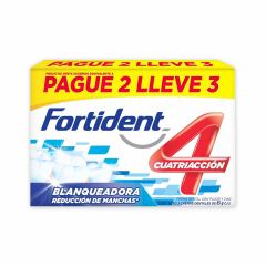 Crema Dental Fortident Cuatriacción Blanqueadora x 85gr Pague 2 Lleve 3 Unidades