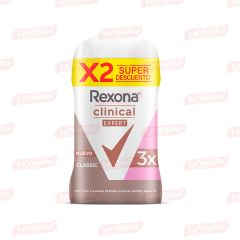 Desodorante Rexona 46G 2U Stick Clin/Cla