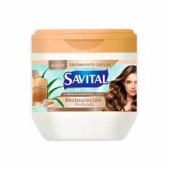 Tratamiento Capilar Savital Con Serúm De Aminoácidos Y Sábila Restauración Profunda x 425ml