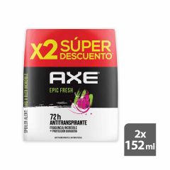 Desodorante En Aerosol Axe 72H Epic Fresh x 152ml x 2 Unidades Súper Descuento