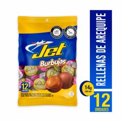 Chocolate Jet Burbujas Con Arequipe x 168gr x 12 Unidades