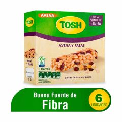 Barras De Cereal Tosh Sabor A Avena Y Pasas x 23gr x 6 Unidades