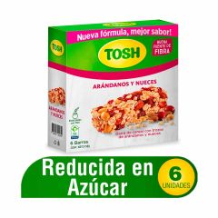 Barras De Cereal Tosh Sabor A Arándanos Y Nueces x 23gr x 6 Unidades