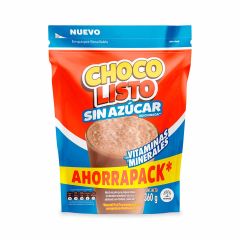 Chocolisto En Polvo Con Vitaminas Y Minerales Sin Azúcar Doypack x 360gr